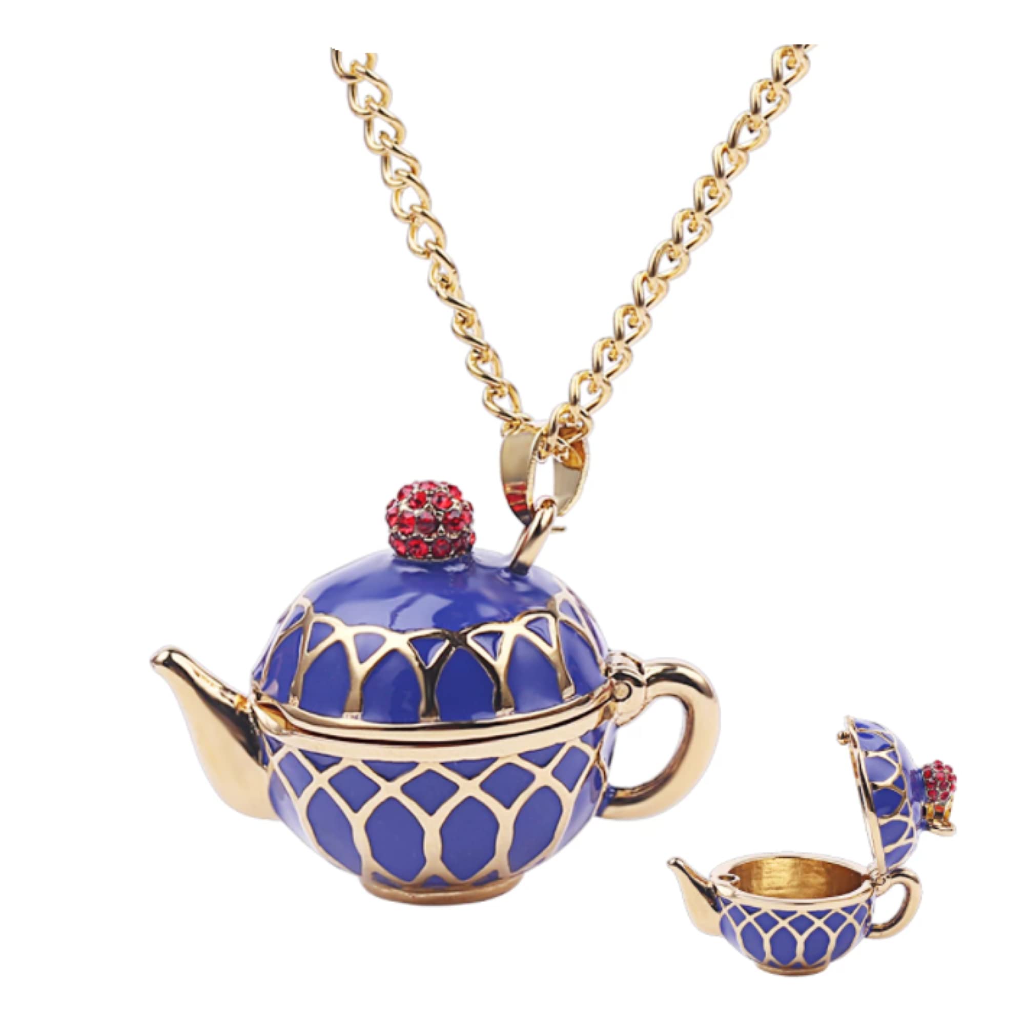 CrownOfRibbons Party Teapot Necklace, Tea Lover Gift for Women