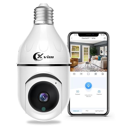 XVIM Wireless WiFi Light Bulb Camera, 3MP Light Bulb Security