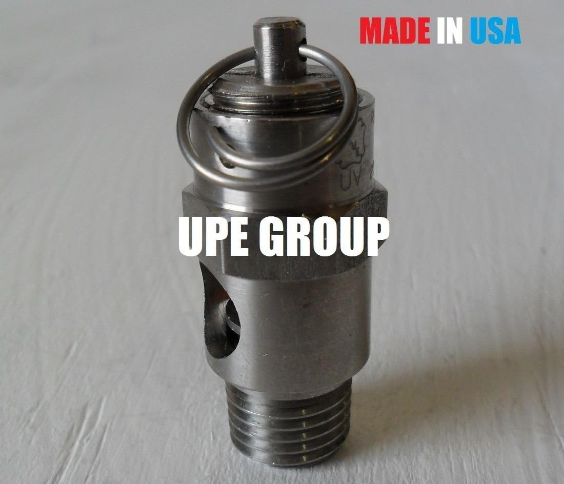 STAINLESS STEEL SAFETY RELIEF VALVE ASME, UV, NB, 125 PSI Set Pressure, 1/4" Male NPT MADE IN USA