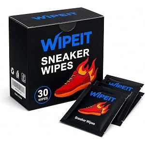 Shoes & Sneaker Cleaning Wipes, 30 Individually Wrapped Shoe Cleaner Wipes | Clean sneakers anywhere with waterless shoe wipe