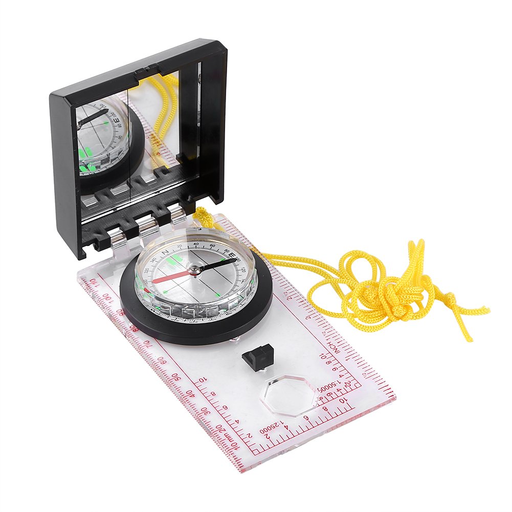 Navigation Compass for Expedition Map reading, Multi-functional Compass with Mapping Ruler and Mirror Emergency Kit for Outdoor Orienteering Mountaineering