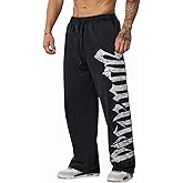 BRLETNNR Men's Graphic Baggy Sweatpants Men Gym Pants Stretchy Casual Athletic Joggers with Pockets for Workout Training