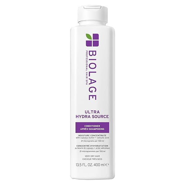 BIOLAGE ULTRA HYDRA SOURCE CONDITIONING BALM | DEEP HYDRATING CONDITIONER | RENEWS HAIR’S MOISTURE | FOR VERY DRY HAIR | SILICONE-FREE | VEGAN | SALON CONDITIONER | 13.5 FL. OZ