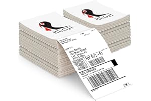 HUOJI Direct Thermal Shipping Labels, 4x6 inches, 500 Sheets Label per Stack Fanfold, Perforated Edges, Self-Adhesive (White, 2 Stack | 1000 Labels)
