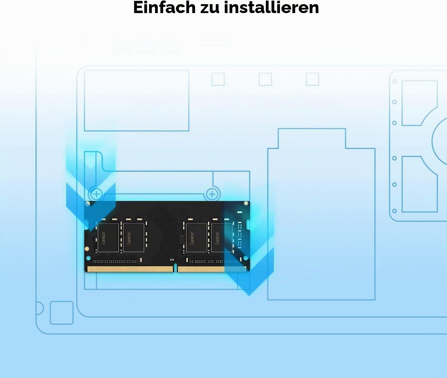 Lexar SODIMM DDR4 RAM 8 GB 3200 MHz, 260-Pin SODIMM Laptop-Speicher, Hochleistungs-SO-DIMM, PC-Laptop-Computerspeicher, Hochleistungs Arbeitsspeicher (LD4AS008G-B3200GSST) 4