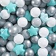 GOGOSO Ball Pit Balls for Toddlers Kids Plastic Balls for Ball-Pit Playpen Pool Baby Pastel Party Decor Fun Shaped Star Bulk 50 100 200 500 1000 Count