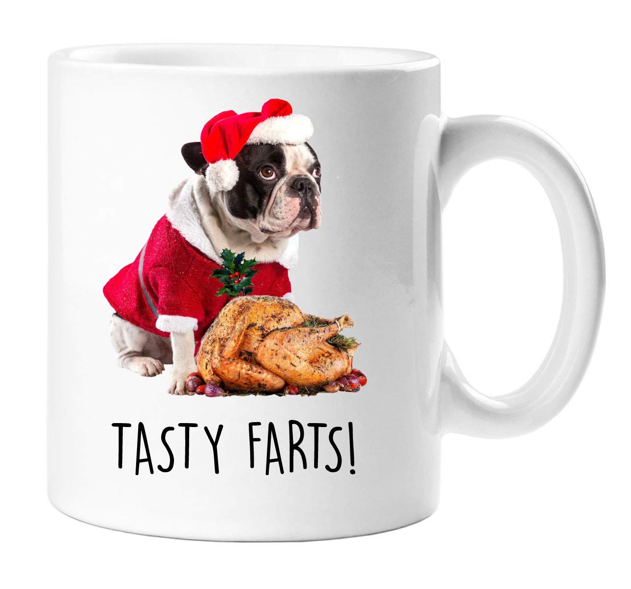 60 Second Makeover Limited Christmas Frenchie Mug Tasty Farts Turkey Pet Present French Bull Dog Mum Dad