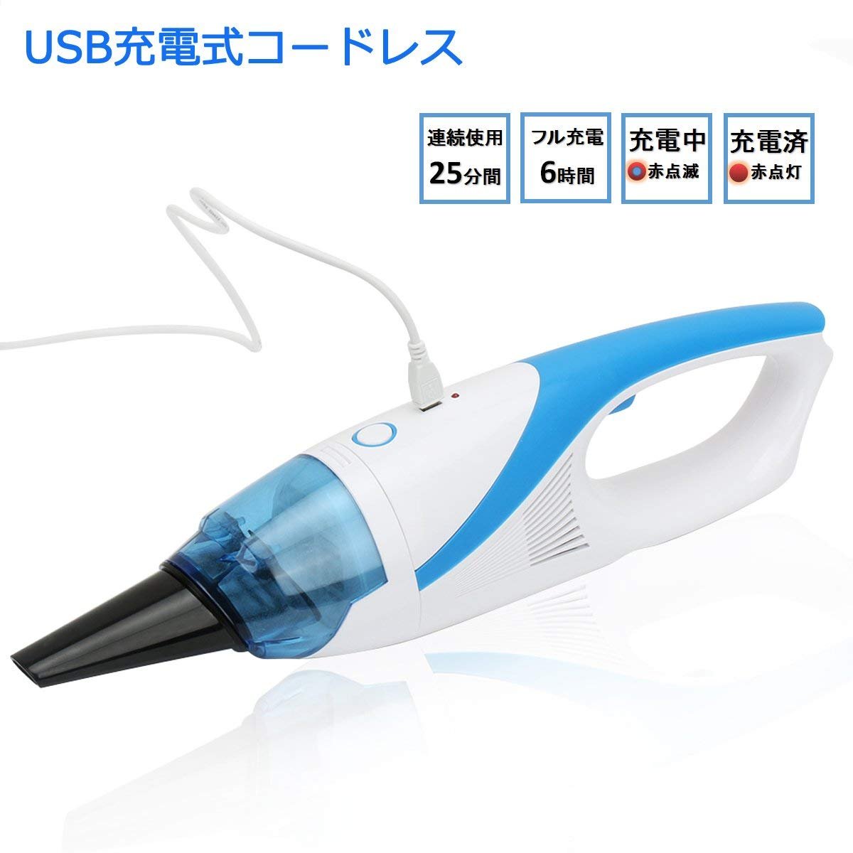 Mini Handheld Vacuum,1400PA Powerful Portable Cordless Vacuum Cleaner, Rechargeable Vacuum with 2 Nozzles for Pet Hair，Dirt，Crumbs etc