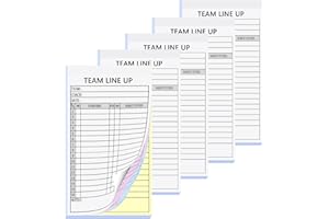 XUEJITECH 150 Sets Baseball/Softball Lineup Cards, 4-Part Carbonless Copies with Tearing Line, 150 Games with 16 Player Roste