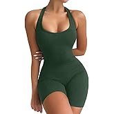 VUTRU Womens Sexy One Piece Tank Top Sleeveless Backless Bodycon Shorts Jumpsuits Bodysuit Catsuit Ribbed Sports Romper