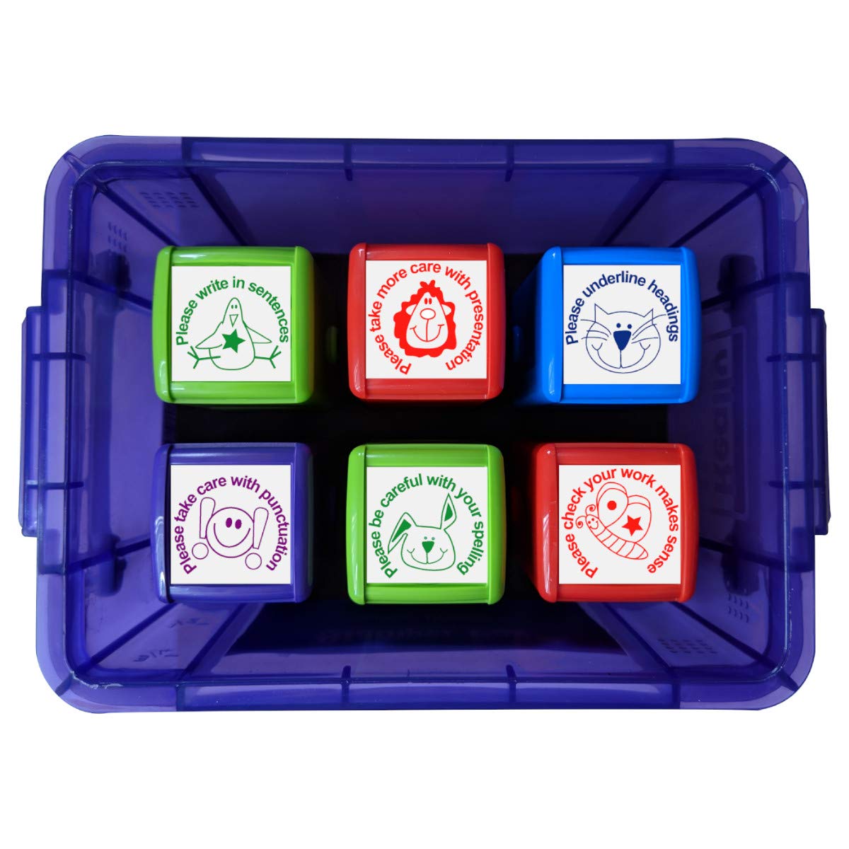 SuperStickers Box of Six Marking Messages Stampers DSTB4803