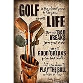 Cusde Golfing Golf Life Metal Tin Sign Retro Wall Art Vintage Decor Poster Wall Decorations for Home Bar Pub Man Cave Outdoor Indoor 8x12 Inch