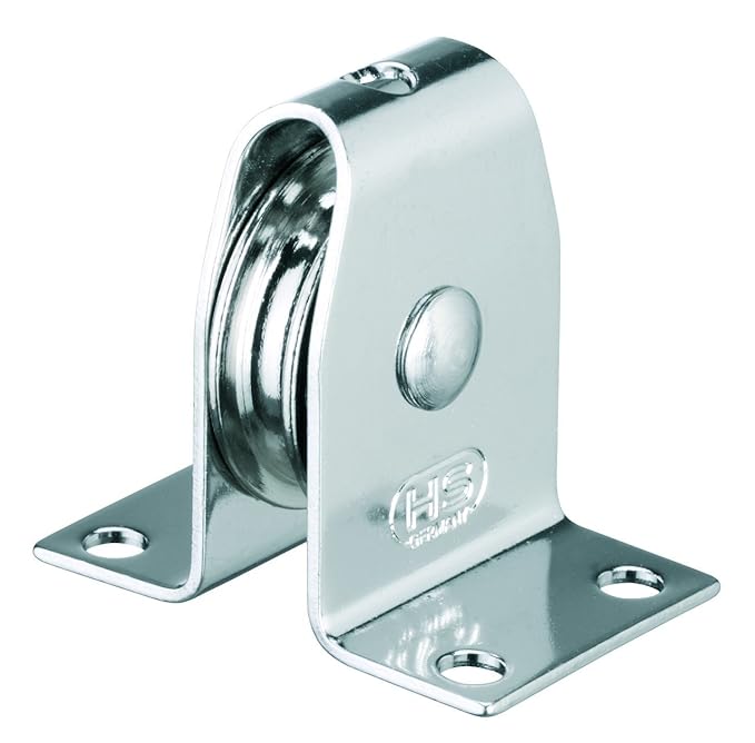 Sprenger Stehblock | Umlenkrolle | Seilrolle | Draht oder Dyneema | Gleitlager | mit genieteter Rolle | 4 mm Draht