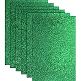 Blulu Glitter Heat Transfer Vinyl HTV for T-Shirts 10 x 12 Inches 6 Sheets (Green)
