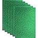 Blulu Glitter Heat Transfer Vinyl HTV for T-Shirts 10 x 12 Inches 6 Sheets (Green)