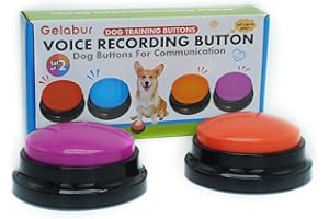 Gelabur Set of 2 Dog Buttons for Communication, Voice Recordable Buttons for Classroom, Dog Training Talking Buttons Starter Set, Pet Easy Speaking Buttons Tools