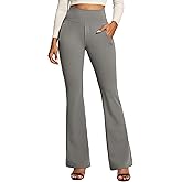 IUGA Stretchy Dress Pants Women High Waist Work Pants Business Casual Bootcut Slacks Pull On Trousers with Zipper Pockets