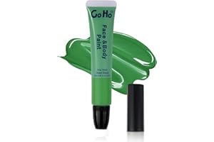 Go Ho Green Face Paint Stick,Water Based Cream Body Paint Washable,Highly Pigmented,Smooth and Safe for Skin,Halloween Cosplay SFX Makeup,Green Witch Costume Face Paint