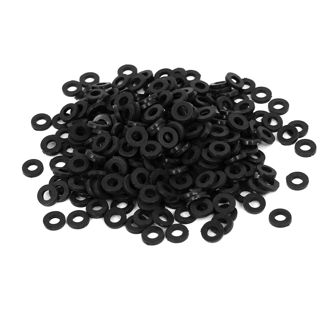 sourcingmap M2.5 x 5mm x 1mm Nylon Flat Pads Insulating Washers Spacers Gaskets Fastener Black 400PCS