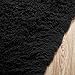YOH Super Soft Area Rugs Oval Fluffy Carpet Floor Rugs for Bedroom Living Room Dormitory Kids Room Nursery Home Decor 2.6 x 5.3’(Black)