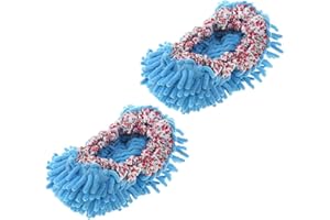 Adorainbow Washable Mop Slippers 2pcs with Elastic Covers Floor Cleaning Shoes Protector for Home Random Color