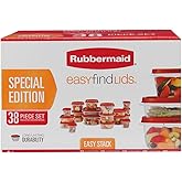 Rubbermaid 38 Piece Easy Find Lid Red Food Storage Set - Kitchen Storage