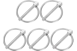 uxcell 5Pcs 3/16" x 1-1/2" Linch Pin with Ring, Stainless Steel Round Linch Pins for Boat Kayak Canoe, Trailer Trolley Trucks
