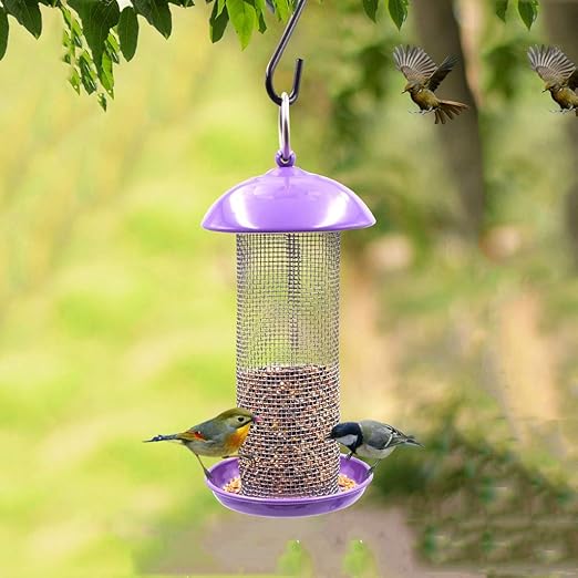 Luludp Feeders Bird Feeder Outdoor Wild Bird Feeder External Metal