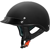 VCAN Cruiser Solid Half Face Motorcycle Helmet DOT Approved | Breathable Design Keeps Cool While Riding, Soft Lining Offers Cozy Wearing