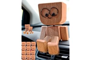 Adorable Shaking Wooden Man Figurine, with Magnetic Accessories, Handcrafted Shaking Wooden Man Figurine, Wood Desktop Orname