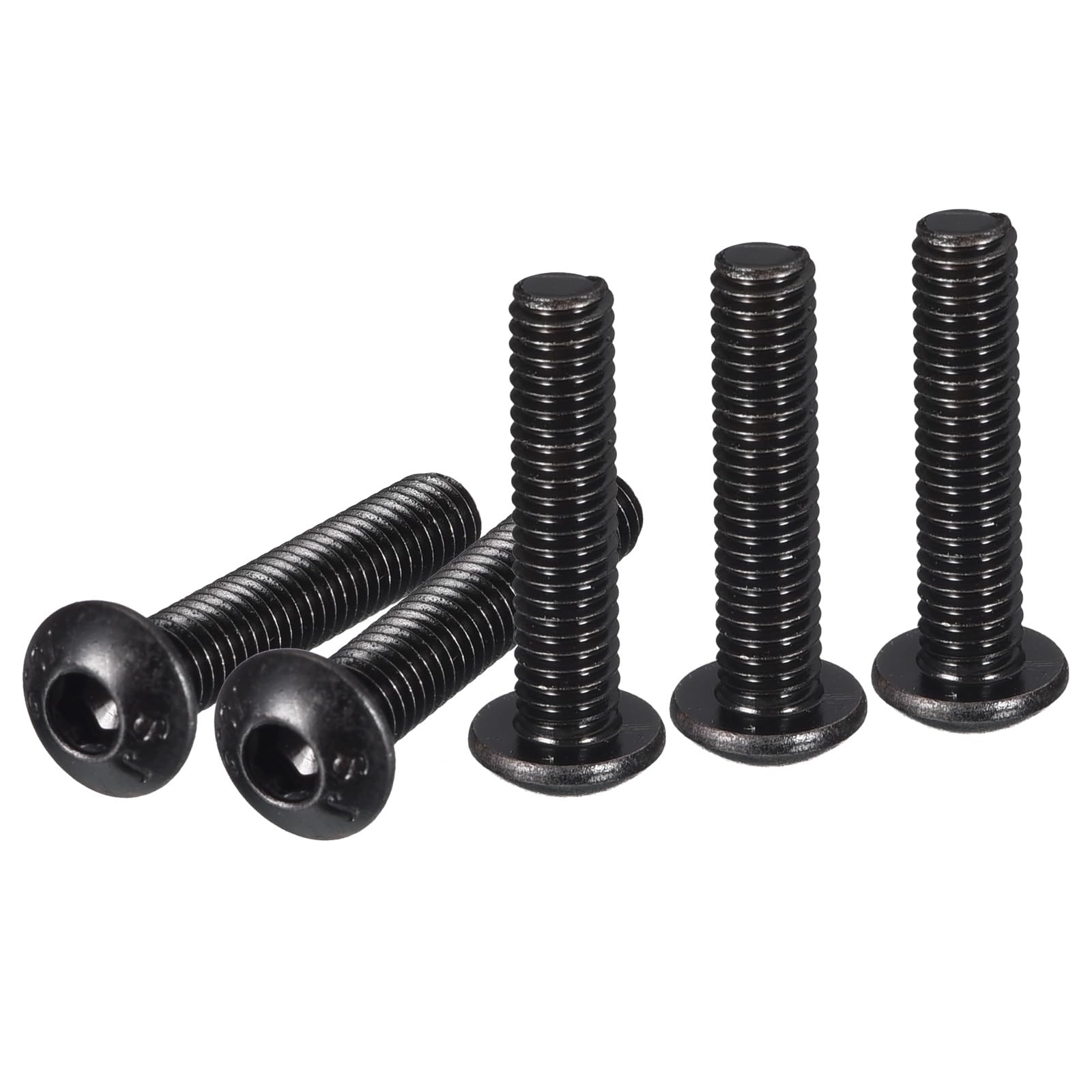 DTGN M4-0.7x20mm Button Head Socket Cap Screws - 60Pack - Good for Machine - Carbon Steel Black Oxide - Hex Drive Full Thread Fasteners