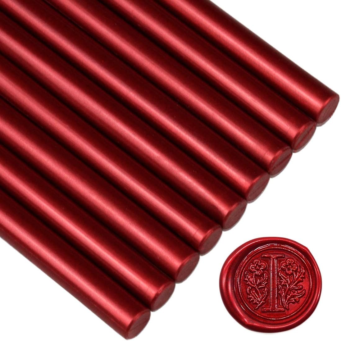 Sealing Wax Rod Blood Red for Standard Size Glue Gun - 5.4"(L) -