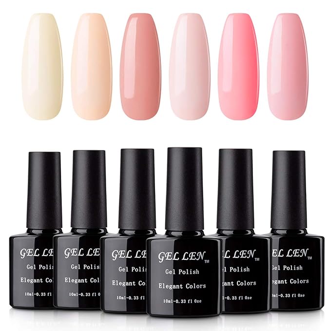 Gellen Gel Nail Polish Set Pink Peach 6 Colors Sweet
