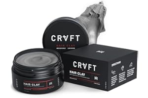 HAIR CRAFT CO. CRVFT Hair Clay 2oz | Medium Hold/Zero Shine Matte Finish | Add Volume & Texture | Ideal for Textured, Short & Medium Styles | Reworkable | [High Density] Clay Base, Stylist Approved [Unscented]