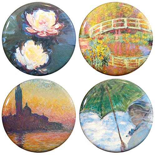 Henry the Buttonsmith Monet Water Lilies Refrigerator Magnet Set