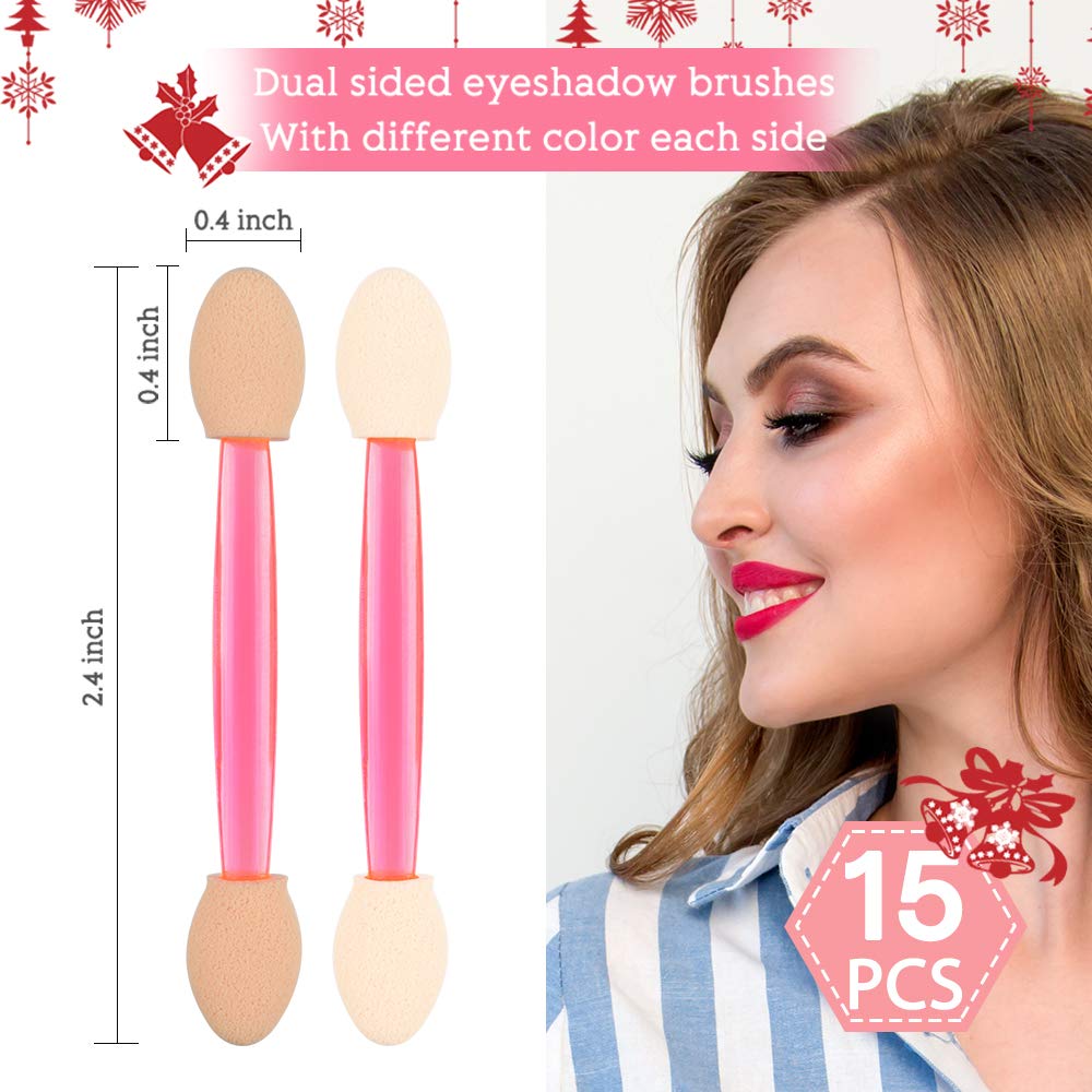 Eyeshadow Applicators,MORGLES 15Pcs Disposable Eyeshadow Brushes Dual Sides Eye Shadow Sponge Applicators (Pink,Purple,Blue): Beauty
