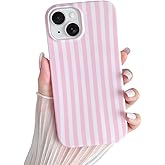 Yeddabox for iPhone 15 Case Cute Striped Phone Case Soft TPU Slim Shockproof Phone Cover for Women Girls, Pink