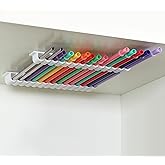 Baderke Straw Holder for Cabinet Reusable Straw Organizer with Double Sided Adhesive Tape Screws Storage Container for Kitchen Counter Cupboard(White,Classic)
