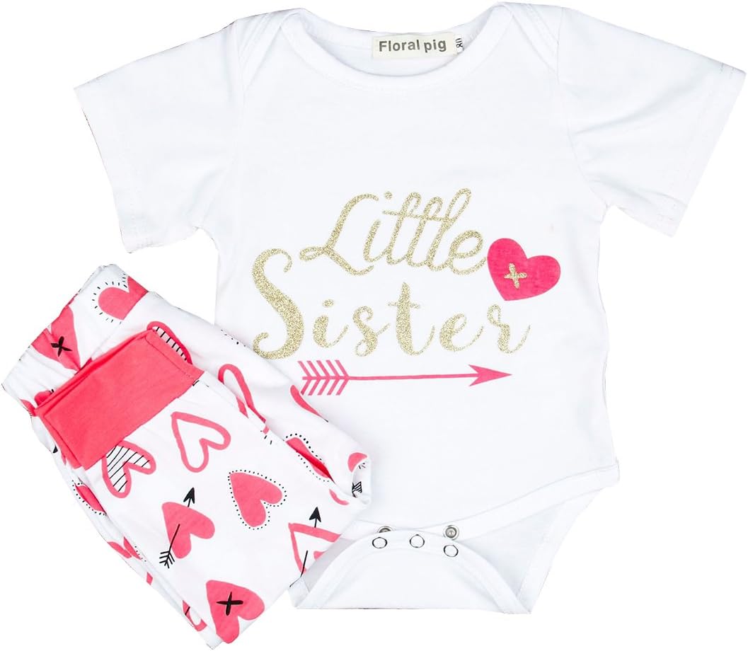 Bigbuyu Infant Baby Girls Cotton Sisters Matching Clothes T-Shirt Tops+Trouser 2Pcs Outfits Set Clothes