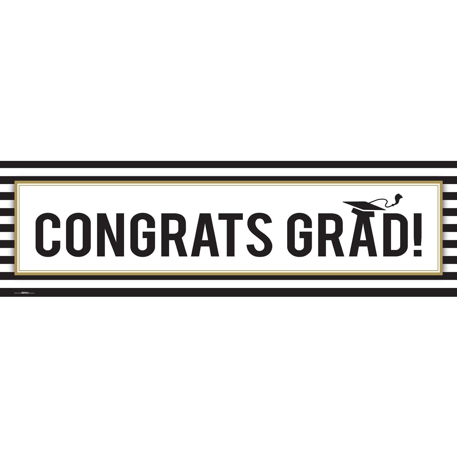 Amazon Com Graduation Party Banner Std White Toys Games