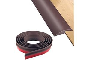 LLZHYA Floor Rubber Transition Strip Self Adhesive Carpet to Tile Transition Strip Edging Trim Strip for Threshold Transitions with a Height Less Than 5 mm/0.2in (Coffee, 6.56FT)