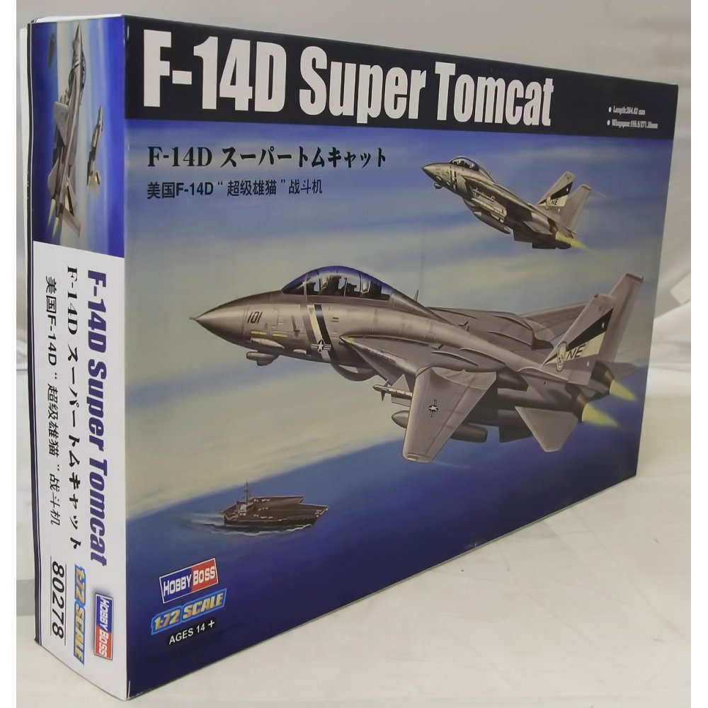 Hobbyboss 1:72 Scale F-14d Super Tomcat Diecast Model Kit, Navy