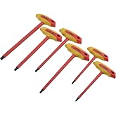 Dynamic Tools 6 Pc Insulated SAE T-Handle Hex Key Set, Insulated Tools For Electrical Work, Hex Keys Individually Certified to 1,000V