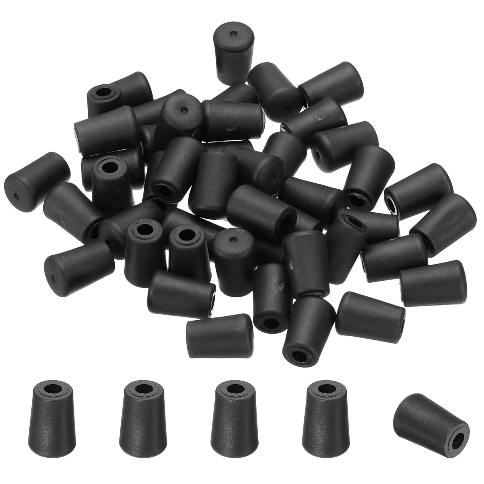 PATIKIL Kitchen Sink Rack Feet, 50 Pack Plastic Round Black 4mm x 10mm x 15mm Rack Bottom Protector