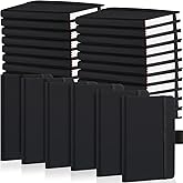 Laumoi 40 Pieces Small Notebooks A6 Pocket Journals 3.5 x 5.5 Inch Small Leather Notebook Mini Ruled Lined Journal with Elastic Band Pen Holder Page Marker Ribbons (Black)