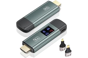 TTQ Wireless HDMI Transmitter and Receiver, Wireless HDMI Extender 4K Supported, Metal Housing, LED Display, 100FT Range, 2.4G&5G, for PC/Laptop/Camera/HDTV/Projector/TV Box