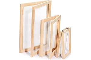 xorea 3 Pieces Paper Wooden Paper Mold Making Screen Kit 3 Size Frames for DIY 12.7X17.8cm 19.8X24.8cm 24.8X33.0cm