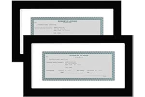 Americanflat 5x10 Business License Frame with Shatter-Resistant Glass - Set of 2 - Use as 3.5x8 Frame with Mat or Display 5x10 Document Without Mat - Legacy Collection - Black License Frames