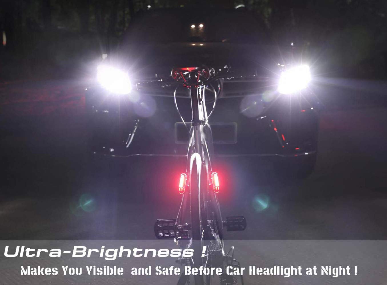GPMTER Ultra Bright Bike Tail Light, USB Rechargeable Taillight, Waterproof Bicycle LED Rear Light for Road MTB Mountain Bikes, Helmets. Easy to Install for Cycling Safety Flashlight