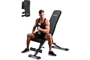 AIRHOP Upgraded Adjustable Weight Bench, Bench Press Full Body Workout, Quick Fold Space Saving, Workout Bench for Home Gym Strength Training